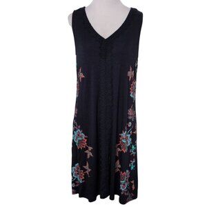 Kate & Sam Paradise Dream Dress Womens Petite Size Medium Blue Stretch NEW